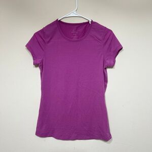 Woolx magenta short sleeve tee Small women merino wool blend
